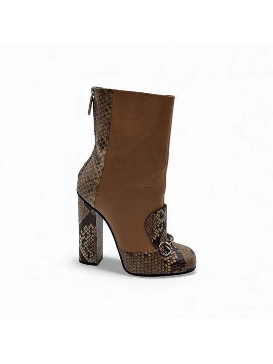 Gucci Shoes - Gucci Python & Leather Ankle Boots – Size 37